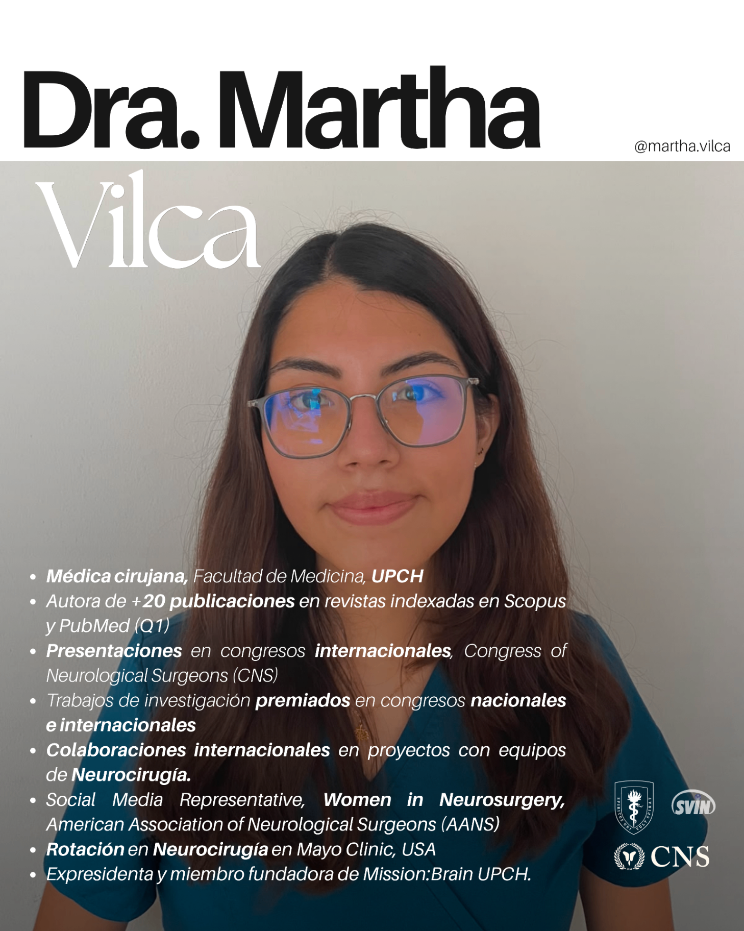 Flyer de Dra. Martha Vilca
